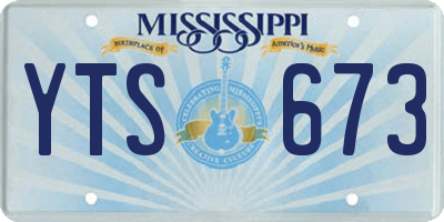 MS license plate YTS673