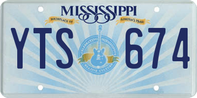 MS license plate YTS674