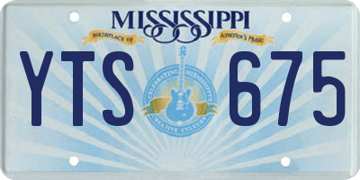 MS license plate YTS675
