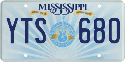 MS license plate YTS680