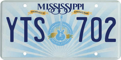 MS license plate YTS702