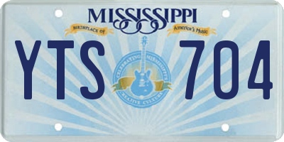 MS license plate YTS704