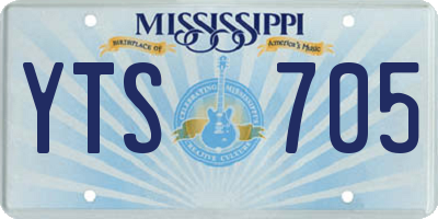 MS license plate YTS705