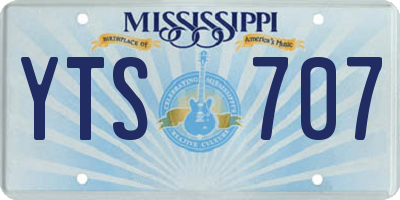 MS license plate YTS707