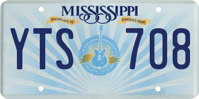 MS license plate YTS708