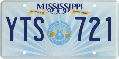 MS license plate YTS721
