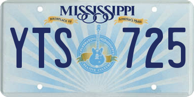 MS license plate YTS725