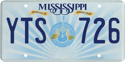 MS license plate YTS726