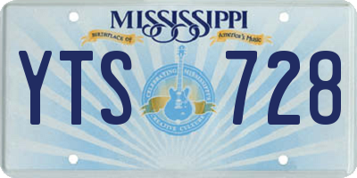 MS license plate YTS728