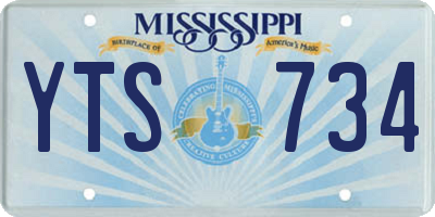 MS license plate YTS734
