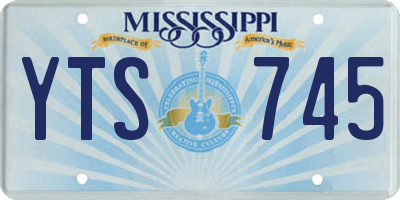 MS license plate YTS745