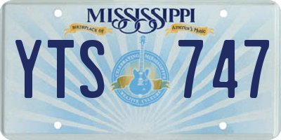 MS license plate YTS747