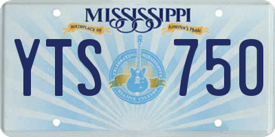 MS license plate YTS750