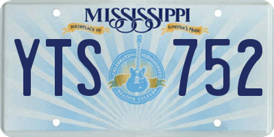 MS license plate YTS752