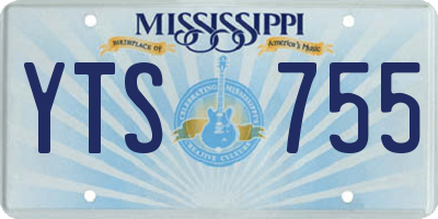 MS license plate YTS755