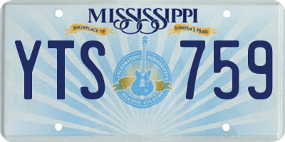 MS license plate YTS759