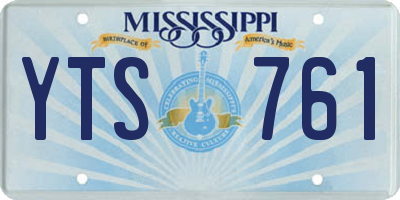 MS license plate YTS761