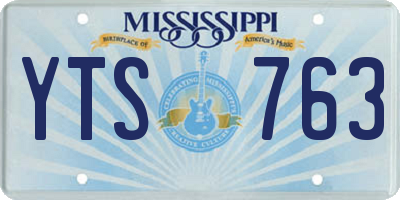 MS license plate YTS763
