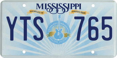 MS license plate YTS765