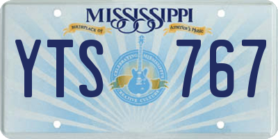 MS license plate YTS767