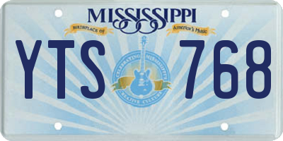 MS license plate YTS768