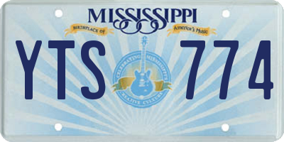 MS license plate YTS774