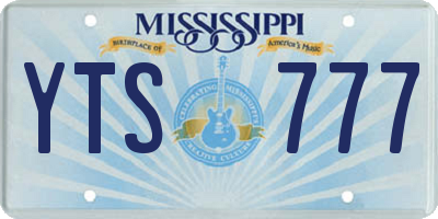 MS license plate YTS777