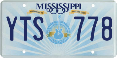 MS license plate YTS778