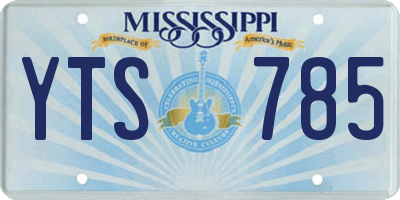 MS license plate YTS785