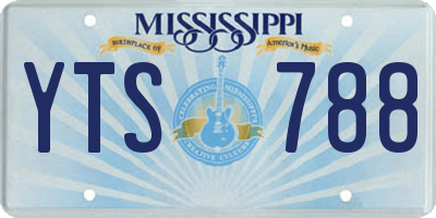 MS license plate YTS788