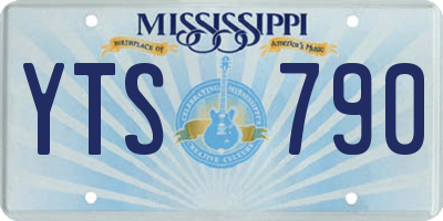 MS license plate YTS790