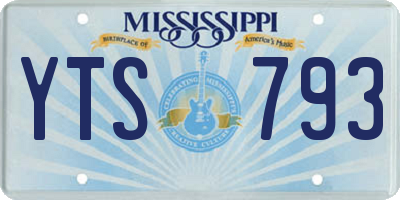 MS license plate YTS793
