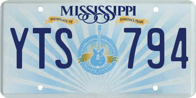 MS license plate YTS794