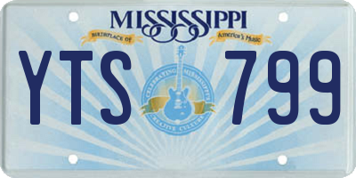 MS license plate YTS799
