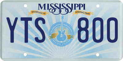 MS license plate YTS800