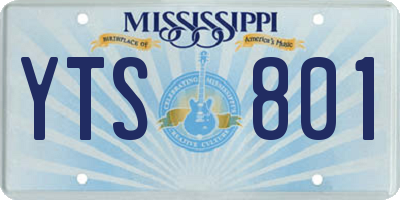 MS license plate YTS801