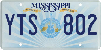 MS license plate YTS802