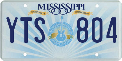 MS license plate YTS804