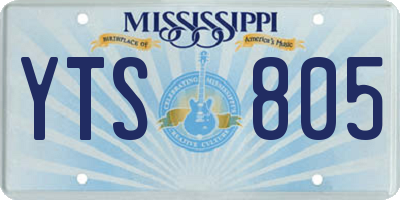 MS license plate YTS805