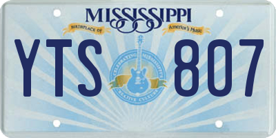 MS license plate YTS807