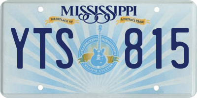 MS license plate YTS815
