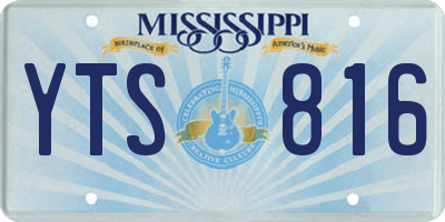 MS license plate YTS816