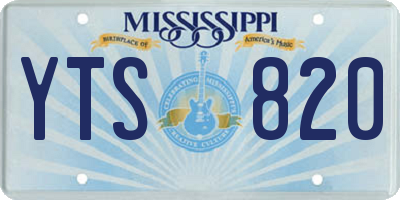MS license plate YTS820