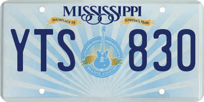 MS license plate YTS830