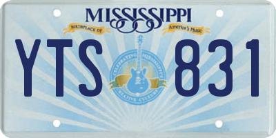MS license plate YTS831