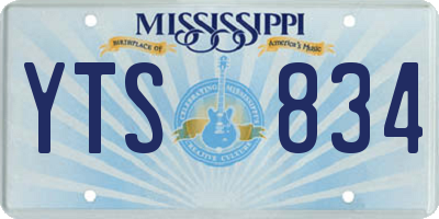 MS license plate YTS834