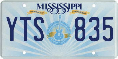 MS license plate YTS835