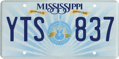 MS license plate YTS837