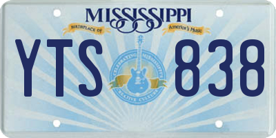 MS license plate YTS838