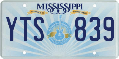 MS license plate YTS839